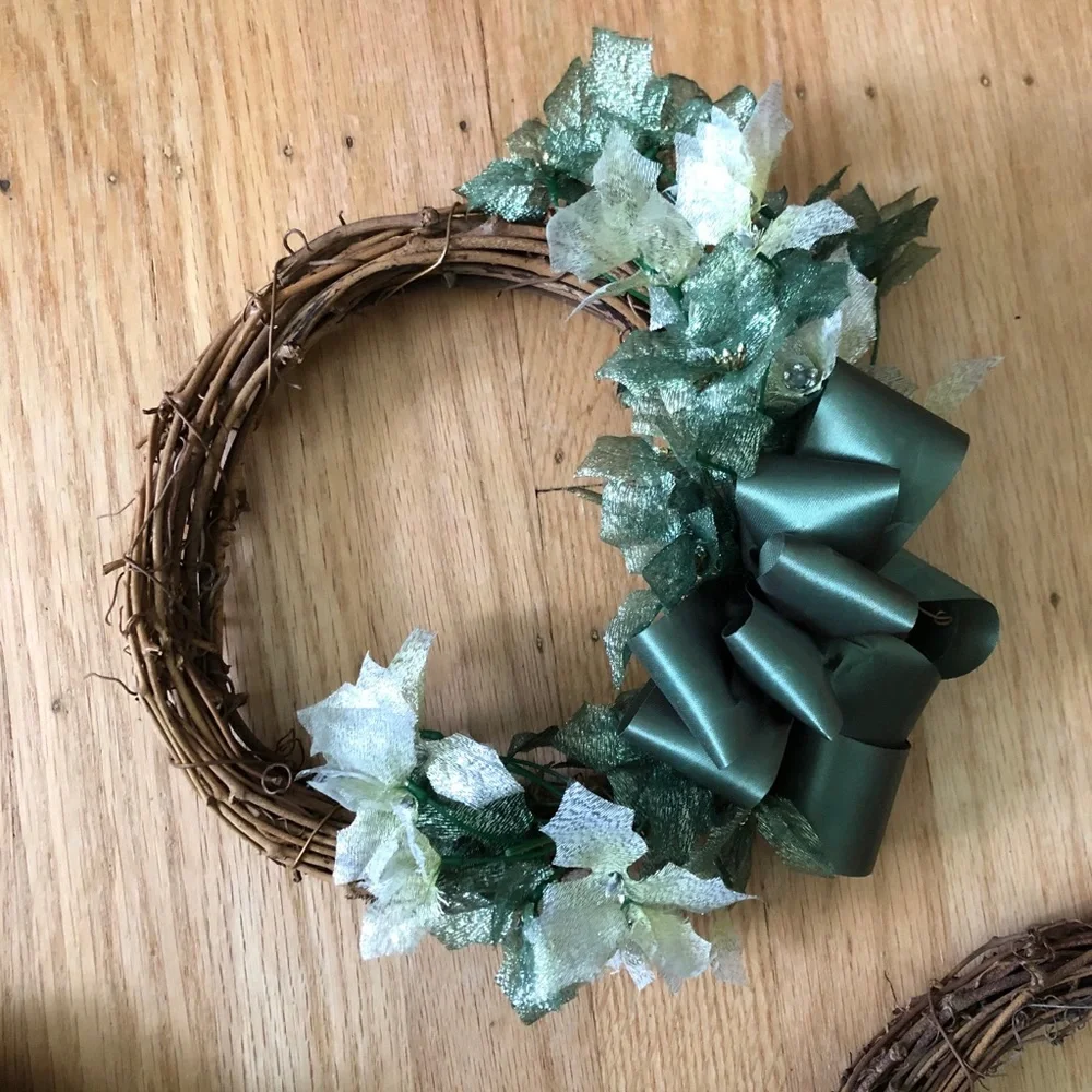 Green boho handmade grapevine wreath